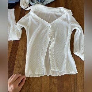 White bell sleeve top